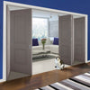 Five Folding Doors & Frame Kit - Arnhem 2 Panel Grey Primed 3+2 - Unfinished