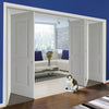 Five Folding Doors & Frame Kit - Arnhem 2 Panel 3+2 - White Primed