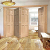 Bespoke Thrufold Colonial Oak 6 Panel Folding 3+1 Door - No Raised Mouldings