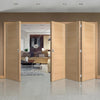 Bespoke Thrufold Forli Oak Flush Folding 3+1 Door - Aluminium Inlay - Prefinished