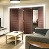 Bespoke Thrufold Forli Walnut Flush Folding 3+1 Door - Aluminium Inlay - Prefinished