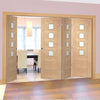 Bespoke Thrufold Palermo Oak Glazed Folding 3+1 Door - Prefinished