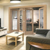 Bespoke Thrufold Pattern 10 1L Oak Glazed Folding 3+1 Door - Prefinished