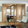 Bespoke Thrufold Pesaro Oak Glazed Folding 3+1 Door - Prefinished