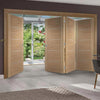 Bespoke Thrufold Portici Oak Flush Folding 3+1 Door - Aluminium Inlay - Prefinished