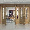 Bespoke Thrufold Portici Oak Glazed Folding 3+1 Door - Aluminium Inlay - Prefinished