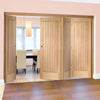 Bespoke Thrufold Suffolk Oak Folding 3+1 Door - Vertical Lining - Prefinished