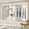 Bespoke Thrufold Verona White Primed Glazed Folding 3+1 Door