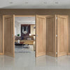 Bespoke Thrufold Worcester Oak 3 Panel Folding 3+1 Door - Prefinished