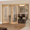 Bespoke Thrufold Worcester Oak 3 Pane Glazed Folding 3+1 Door