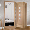Bespoke Thrufold Contemporary Suffolk Oak 4 Pane Glazed Folding 3+0 Door