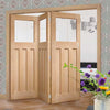 Bespoke Thrufold DX Oak 1930's Style Glazed Folding 3+0 Door