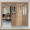 Bespoke Thrufold Malton Oak Glazed Folding 3+0 Door - No Raised Mouldings