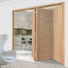 Bespoke Thrufold Palermo Oak Folding 3+0 Door - Panel Effect - Prefinished