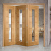 Bespoke Thrufold Palermo Oak 1 Pane Glazed Folding 3+0 Door