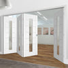 Bespoke Thrufold Palermo 1L White Primed Glazed Folding 3+1 Door