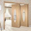 Bespoke Thrufold Pesaro Oak Glazed Folding 3+0 Door - Prefinished