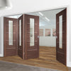 Bespoke Thrufold Portici Walnut Glazed Folding 3+1 Door - Aluminium Inlay - Prefinished
