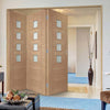 Bespoke Thrufold Palermo Oak Glazed Folding 3+0 Door - Prefinished