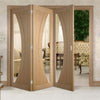 Bespoke Thrufold Salerno Oak Glazed Folding 3+0 Door