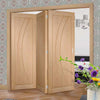Bespoke Thrufold Salerno Oak Flush Folding 3+0 Door - Prefinished