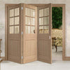 Bespoke Thrufold Suffolk Oak 6 Pane Glazed Folding 3+0 Door - Prefinished