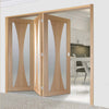 Bespoke Thrufold Verona Oak Glazed Folding 3+0 Door - Prefinished