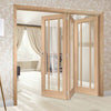 Bespoke Thrufold Worcester Oak 3 Pane Glazed Folding 3+0 Door