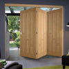 Three Folding Doors & Frame Kit - Coventry Contemporary Panel Oak 3+0 - Unfinished