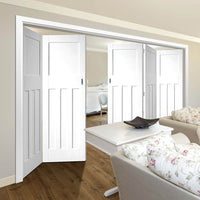 Five Folding Doors & Frame Kit - DX30's 3+2 Folding Panel Door - White Primed