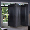 Three Folding Doors & Frame Kit - Eindhoven 1 Panel Black Primed 3+0 - Unfinished