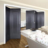 Five Folding Doors & Frame Kit - Eindhoven 1 Panel Black Primed 3+2 - Unfinished