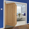 Three Folding Doors & Frame Kit - 1 Panel Inlay Flush Oak 3+0 - Prefinished
