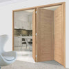 Three Folding Doors & Frame Kit - Palermo Oak 3+0 - Prefinished