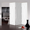 Three Folding Doors & Frame Kit - Pesaro Flush 3+0 - White Primed