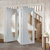 Three Folding Doors & Frame Kit - Salerno 3+0 - Clear Glass - White Primed