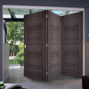Three Folding Doors & Frame Kit - Vancouver Flush Ash Grey 3+0 - Prefinished