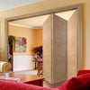 Three Folding Doors & Frame Kit - Vancouver 5 Panel Effect Flush Oak 3+0 - Prefinished