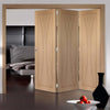Three Folding Doors & Frame Kit - Verona Oak Flush 3+0 - Unfinished