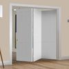 Three Folding Doors & Frame Kit - Victorian Shaker 4 Panel 3+0 - White Primed