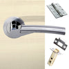 Florida Status Fire Lever on Round Rose - Satin Chrome - Polished Chrome Handle Pack