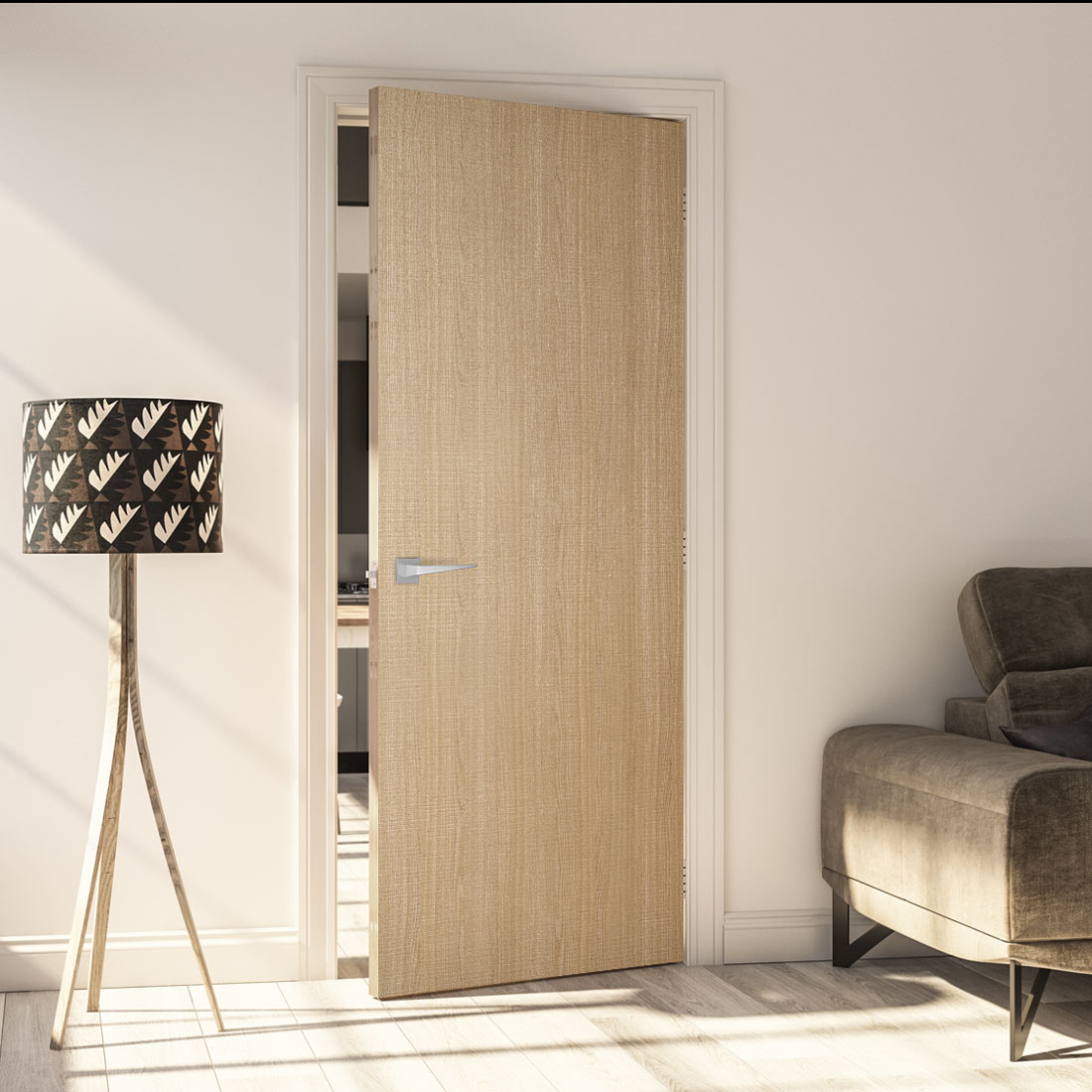 Bespoke Door - Flush American Ash Veneer - Prefinished