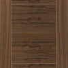 Three Sliding Wardrobe Doors & Frame Kit - Mistral Flush Walnut Door - Decor Grooves - Prefinished