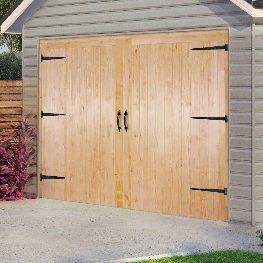 FL&B European Pine Garage Door Pair - Unfinished