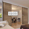 Double Sliding Door & Wall Track - Sofia Walnut Veneer Doors - Prefinished