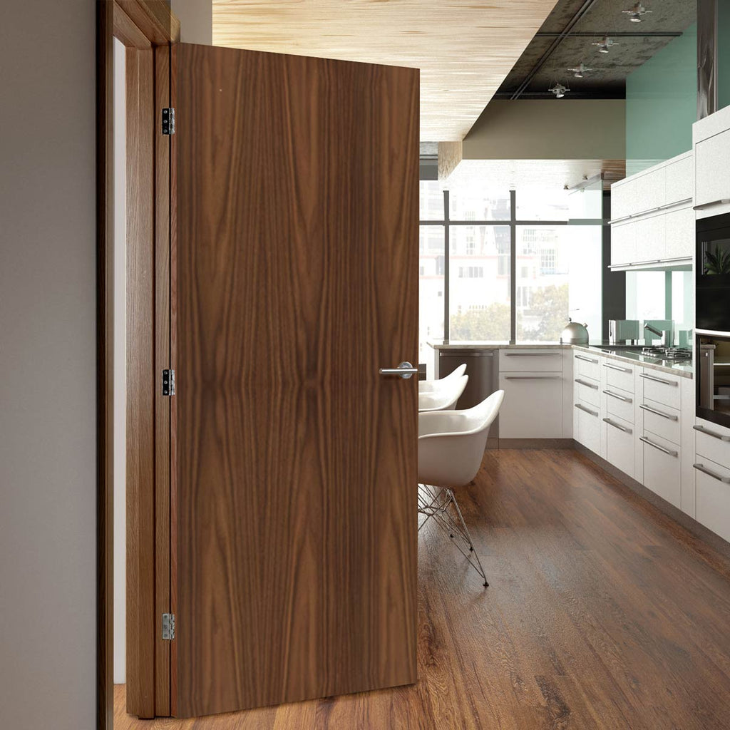 Bespoke Fire Door - Flush American Black Walnut Veneer - 30 Minute Fire Rated - Prefinished