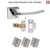 Two Pack Olimpia Forme Designer Lever on Minimal Square Rose - Polished Chrome Handle