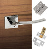 Olimpia Forme Designer Lever on Minimal Square Rose - Polished Chrome Handle Pack