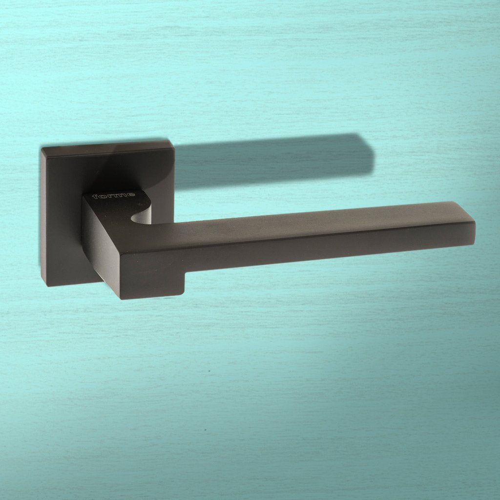 Ginevra Forme Designer Lever on Minimal Square Rose - Matt Black