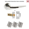 Three Pack Foglia Forme Designer Lever on Minimal Square Rose - Polished Chrome Handle